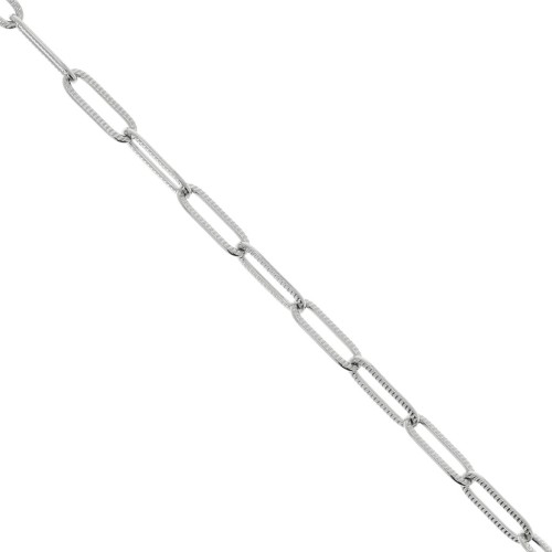 Chaîne maille Rectangle striée 4.3 mm en Acier inoxydable 316L x1m