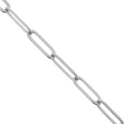 Chaîne maille Rectangle striée 4.3 mm en Acier inoxydable 316L x1m