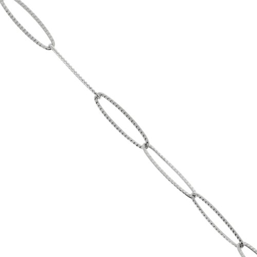 Chaîne maille Rectangle striée 6 mm en Acier inoxydable 316L x1m