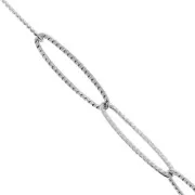 Chaîne maille Rectangle striée 6 mm en Acier inoxydable 316L x1m