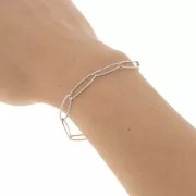 Chaîne maille Rectangle striée 6 mm en Acier inoxydable 316L x1m