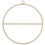 Pendentif cercle avec barre horizontale - anneau de tissage 38mm Laiton brut x1|raw }}