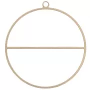 Pendentif cercle avec barre horizontale - anneau de tissage 38mm Laiton brut x1