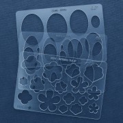 Gabarit rigide pour pâte polymère 152x100 mm motifs Fleurs - Transparent x1