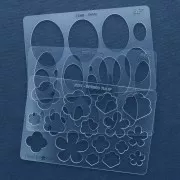 Gabarit rigide pour pâte polymère 152x100 mm motifs Fleurs - Transparent x1