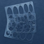 Gabarit rigide pour pâte polymère 152x100 mm motifs Ovales 65° x1