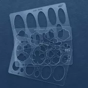 Gabarit rigide pour pâte polymère 152x100 mm motifs Ovales 65° x1