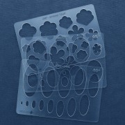 Gabarit rigide pour pâte polymère 152x100 mm motifs Ovales 40° x1