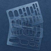 Gabarit rigide pour pâte polymère 152x100 mm Rectangles designs x1