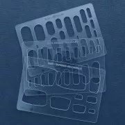 Gabarit rigide pour pâte polymère 152x100 mm Rectangles designs x1