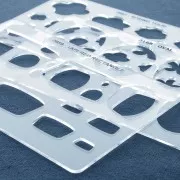 Gabarit rigide pour pâte polymère 152x100 mm Rectangles designs x1