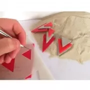 Gabarit rigide pour pâte polymère 152x100 mm Rectangles designs x1