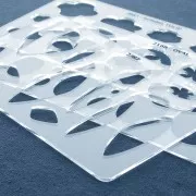 Gabarit rigide pour pâte polymère 152x100mm motifs Géométriques -x1