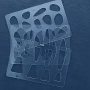 Gabarit rigide pour pâte polymère 152x100mm motifs Trapèzes x1