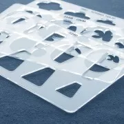 Gabarit rigide pour pâte polymère 152x100mm motifs Trapèzes x1