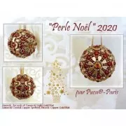 Perles en verre Piros® par Puca® 2x5 mm - Opaque Red Coral Bronze x10g