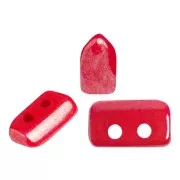 Perles en verre Piros® par Puca® 2x5 mm - Opaque Red Coral Luster x10g