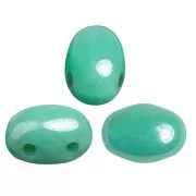 Perles en verre Samos® par Puca® 7x5 mm Opaque Green Turquoise Luster x10g