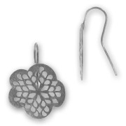 Crochets d'oreilles estampe 25 mm argenté vieilli x2