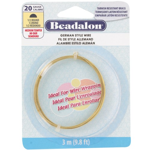 Fil laiton demi-rond 0.81 mm - German Style Wire - Anti-ternissement x3m