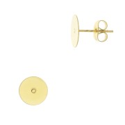 Clous d'oreilles disque 10 mm - Acier inoxydable 304L Doré x2|raw }}