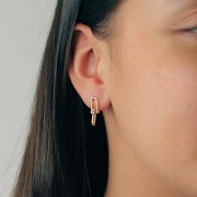 Clous d'oreilles design pendant 19x6 mm - Doré x2