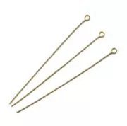 Clous tête ronde 70x0.7 mm doré à l'or fin x10