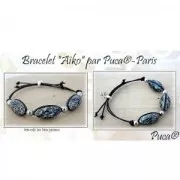 Athos 3D par Puca® cabochon ovale en verre 20x10 mm - Opaque Red Coral Tweedy x1