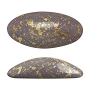 Athos 3D par Puca® cabochon ovale en verre 20x10 mm Opaque Amethyst Gold Splash x1|raw }}