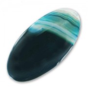 Perle Olive plate twistée Agate Bleue 49x25 mm x1|raw }}