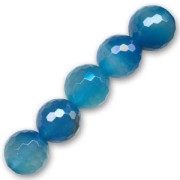 Perles Facettées Agate Bleue 10 mm x5