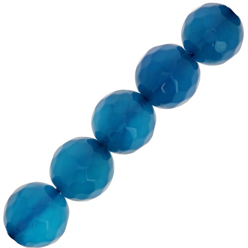 Perles Facettées rondes en Agate Bleue 8 mm x10