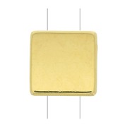 Perle en zamac carrée 8x8 mm - Doré à l'or fin x1