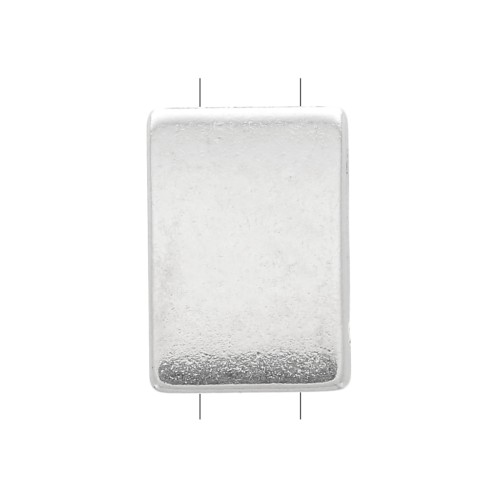 Perle en zamac rectangle 11x8 mm - Placage Argent fin vieilli x1