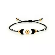 Perle en zamac chevron 6x8 mm - Doré à l'or fin x1