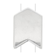 Perle en zamac forme flèche 11x8 mm - Placage Argent fin vieilli x1