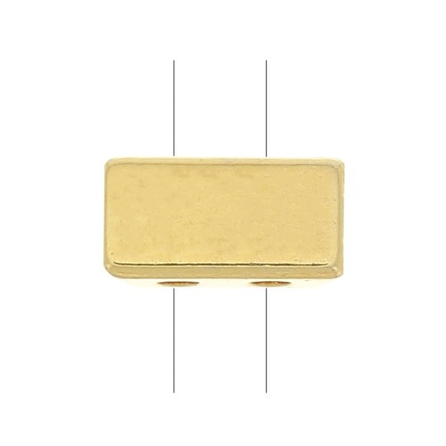 Perle en zamac forme rectangle 8x4 mm - Doré à l'or fin x1