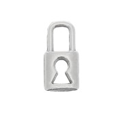 Mini breloque cadenas 9x4 mm - Placage Argent fin vieilli x1|raw }}