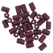 Perles tubes style Heishi en céramique 5x8 mm - Prune mat x10|raw }}