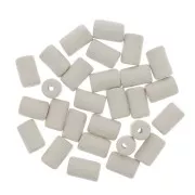 Perles tubes style Heishi en céramique 5x8 mm - Blanc mat x10