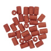 Perles tubes style Heishi en céramique 5x8 mm - Orange corail mat x10|raw }}