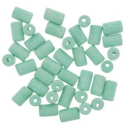 Perles tubes style Heishi en céramique 5x8 mm - Vert turquoise mat x10|raw }}