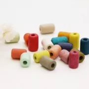 Perles tubes style Heishi en céramique 5x8 mm - Noir mat x10