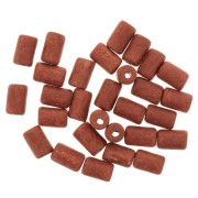 Perles tubes style Heishi en céramique 5x8 mm - Terracotta mat x10