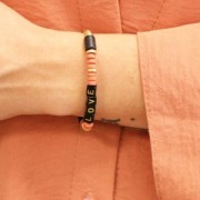 Perles tubes style Heishi en céramique 5x8 mm - Terracotta mat x10