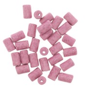 Perles tubes style Heishi en céramique 5x8 mm - Rose mat x10|raw }}