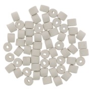 Perles tubes style Heishi en céramique 5x4 mm - Blanc mat x20