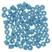 Perles tubes style Heishi en céramique 5x4 mm - Bleu mat x20|raw }}
