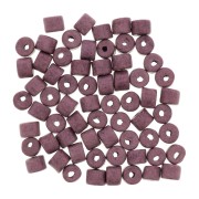 Perles tubes style Heishi en céramique 5x4 mm - Mauve mat x20