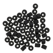 Perles tubes style Heishi en céramique 5x4 mm - Noir mat x20